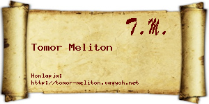Tomor Meliton névjegykártya